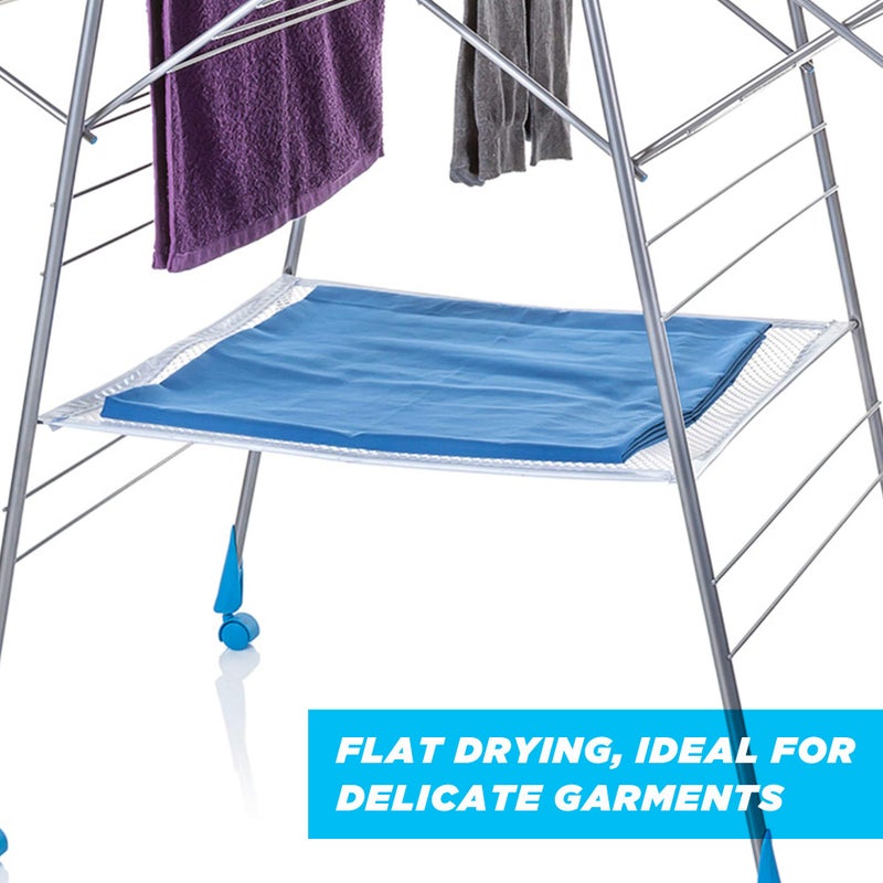 Minky Homecare Multi Dryer - Clothes Drying Rack with 82 Feet of Rack Space â€“ Folding Indoor Laundry Air Dryer (Silver) - Image 4